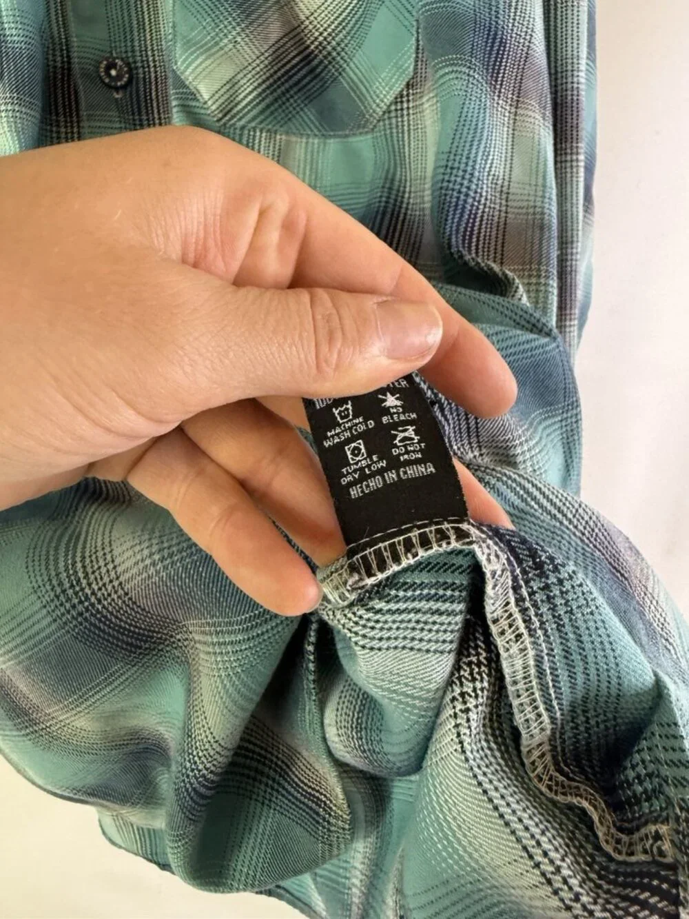 DIXXON Blue Marlin Plaid Flannel Pocket Button Shirt - Picture 9 of 11